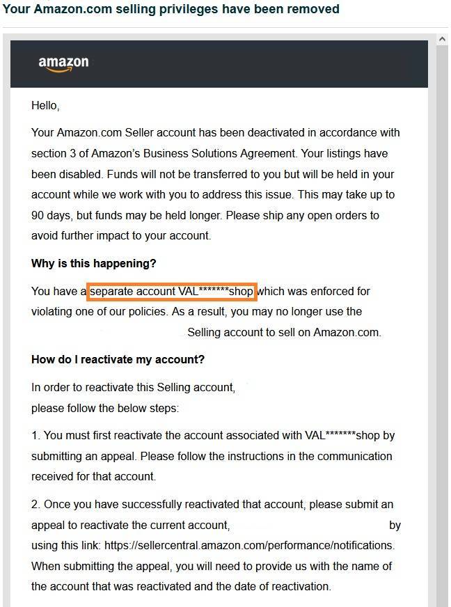 Related-account-appeal