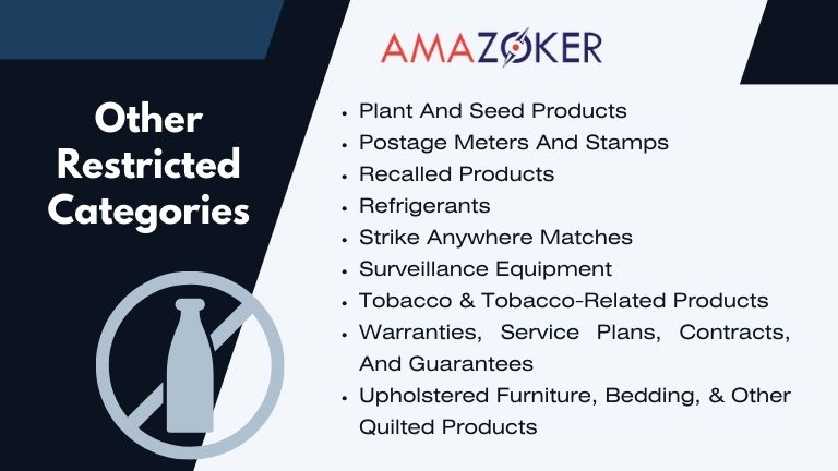 There are many more categories of prohibited items in Amazon's inventory